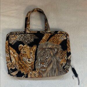 🐆 Vintage Animal Print Cosmetic Travel Bag – Multi-Pocket Organizer